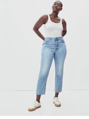 Everlane Curvy‎ Cheeky Straight Jeans Light Wash Size 28 Ankle